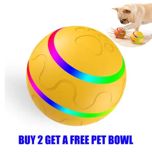 Intelligent Pet Toy Interactive Ball 80mm Diameter IP54 Waterproof USB Rechargeable with Colored Light for Medium/Large Dogs