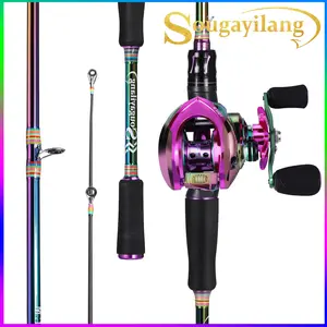 Sougayilang Fishing Rod and Reel Combo, Medium Heavy Fishing Pole with Baitcasting Reel Combo, 2-Count Baitcaster Combo, Outdoor fishing supplies