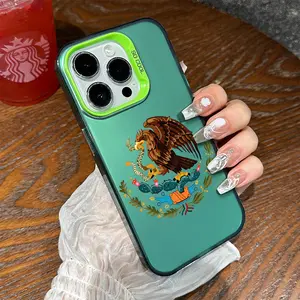 Mexican Golden Eagle Badge Flag Design Shockproof Phone Case for iPhone 7 8 X XR 11 12 13 14 15 16 17 Pro Max Plus Air 17e Protecitved Cover Soft Unique Magsafe