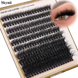 Full Volume Eyelash Clusters DIY Lash Extension 10-18MIX D-Curly Lash Clusters 200D Wispy Individual Lashes Extensions Clusters Eyelashes DIY Lash for Beginners by Skynii