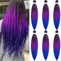 1b Pink Blue Ombre Braiding Hair 6 Packs