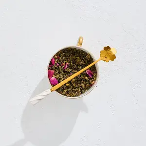 Gold Floral Teaspoon