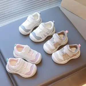 Kids' Low-Top Sneakers - Non-Slip TPR Sole & PU Upper - Boys & Girls Casual & with Hook-and-Loop Closure, Breathable Grid Pattern & Cushioned Tread for, Playground, Casual Attire, Girls Trainers, Boys Trainers, Trainers Girls, Sneakers toddler