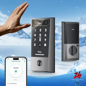 TCL D2 Pro Smart Lock with Palm Vein Recognition Keyless Entry Built-in Doorbell App Control Auto Lock Rechargeable Battery for Home Security