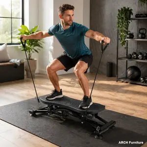 ARCH Sliding Ski Simulator - Compact Indoor Home Gym Fitness Equipment, Lightweight Setup, Cardio Trainer, Resistance Bands, Non-Slip Base for Full-Body Core, Leg and Arm Training