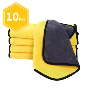 10pcs Microfiber Drying Towel Cart Detailing Cloth Super Absorbent Scratch Free & Lint Free Car Cleaning Supplies