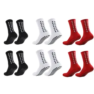 Unisex Youth Mid-Calf Soccer Socks, 3/6/10 Pairs, Breathable, Cushioned, Non-Slip Silicone Grips for Training & Matches