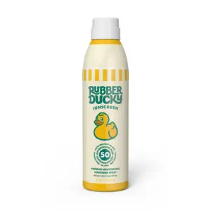 Rubber Ducky SPF 50 Sunscreen Spray, Clear Application, Fragrance Free, Water-Resistant, Moisturizing, Non-Greasy Formula for Sensitive Skin Comfort Facial