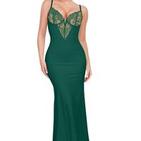 Split Maxi Dress-Green