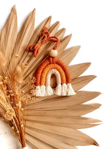 Macrame Rainbow Car Charm - Rear View Mirror Hanger - Essential Oil Diffuser + Air Freshener - Aesthetic Car Decals