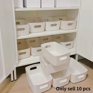 10-piece set multi-functional storage box – perfect for cosmetics, snacks, etc. – durable plastic organizer box suitable for kitchens, bathrooms, and dorm rooms. Multifunctional Storage Bin Home Organizer