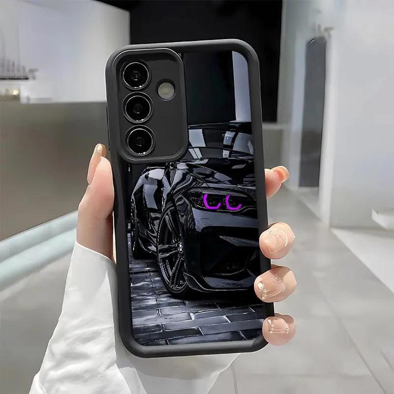 Purple-Eyed Black Samura Soft&Flexible TPU Silicone Phone Case For Galaxy S26 Ultra S25 Edge S24 FE S23 S22 S21 Plus A13 A14 A15 A16 A17 A33 A34 A35 A36 A52 A53 A54 NOTE20 Durable|Shockproof|Full Camera Protection|Anti-Fingerprint