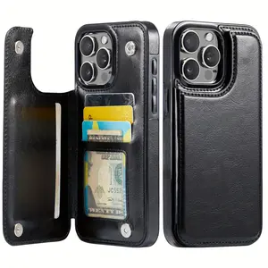Stylish Phone Case For IPhone 15 14 Plus 13 12 11 Pro Max With Kickstand Card Slots For Men And Women