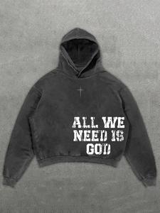 men's letter print hoodie, casual regular fit street soft comfy hooded sweatshirt for daily wear, men's top for spring & fall