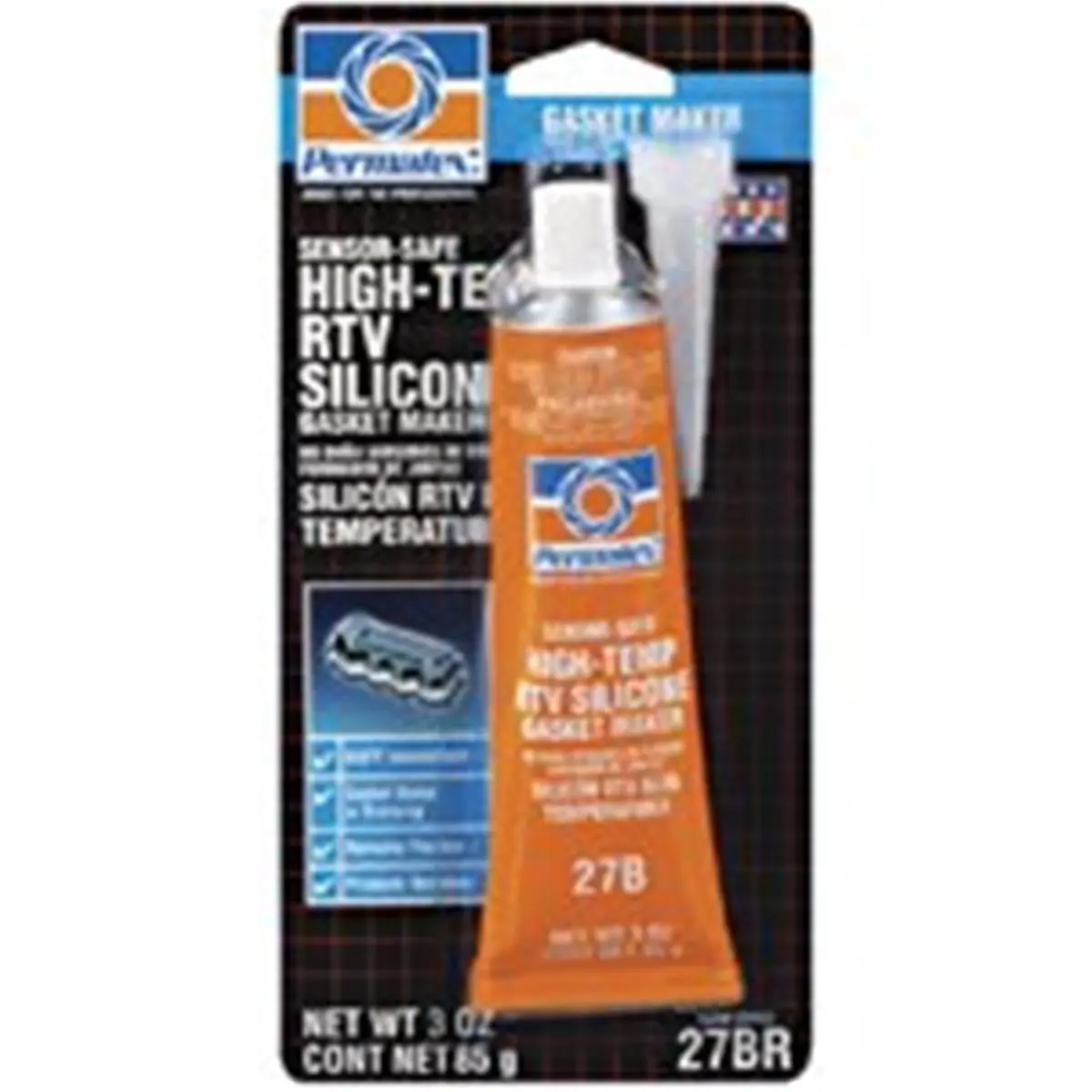 ITW GLOBAL BRANDS 81422 High Temperature Resistant Sensor Safe Silicone Sealant - 3 Oz (.28 Lb) Gasket Maker for Oil Pans, Water Pumps, Home Improvement, Building Supplies