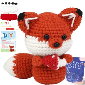YAMAXIN Fox Theme Crochet Gift Kit for Beginners - Easy DIY Craft Tool Set Arts & Crafts Project