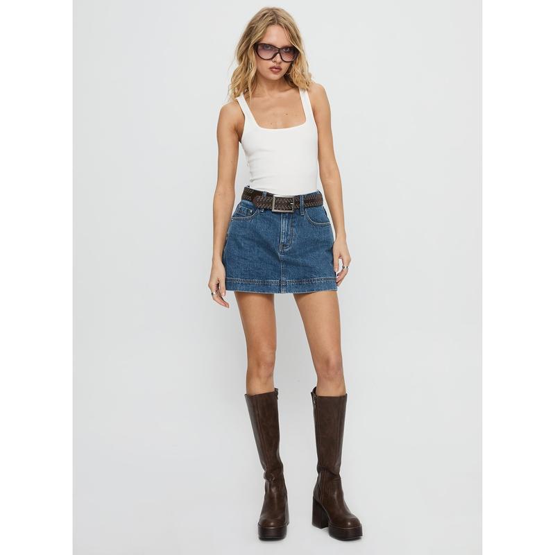 Gazelle Denim Skort Mid Wash
