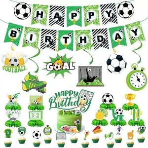 2026 Football Theme Party Birthday Festival Decoration Supplies, Cake Topper Banner, Soccer Event Decorations, in Stock