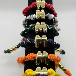 Beautiful handmade adjustable bracelets in different colors with your preferred initial.