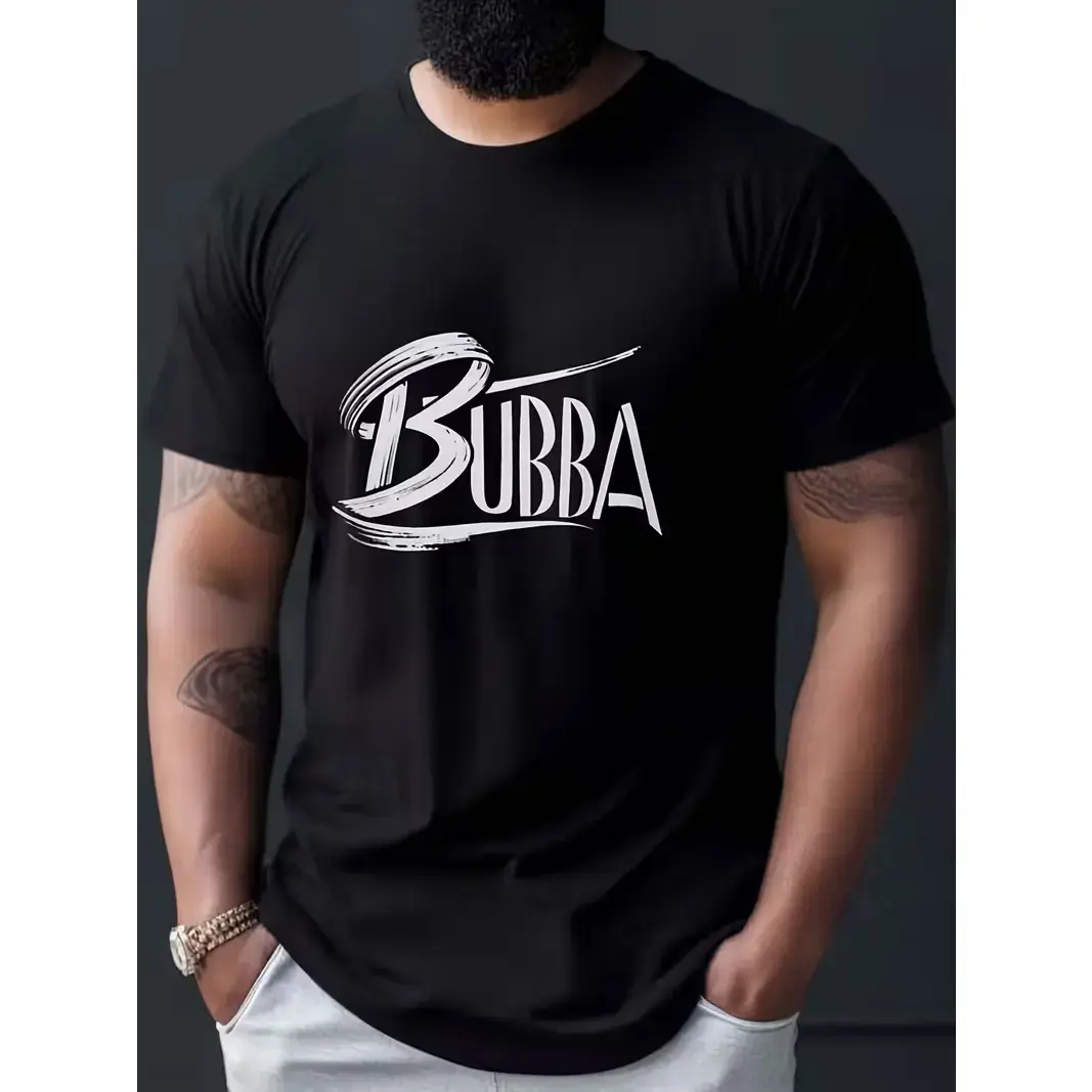 Bubba Graphic Print Men'S T-Shirt | Casual Crew Neck, Short Sleeve, Ultra Soft, Summer Breathable, Lightweight Top, Perfect Funny Thoughtful Gift For Brothers, Dads, Sons