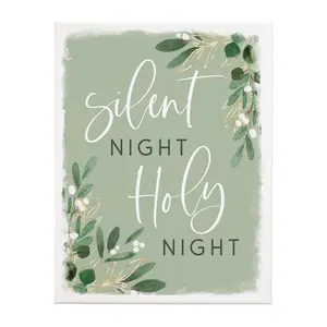 Sincere Surroundings 17" Silent Night Green Wrapped Canvas