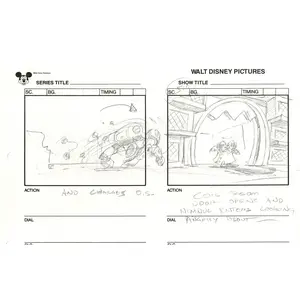 Chip n Dale Rescue Rangers Original Production Animation Storyboard Walt Disney FIRST EPISODE 1988 A132