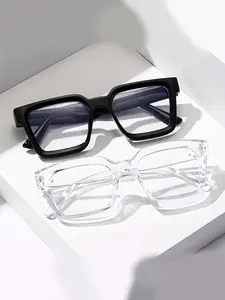 2 Pairs Small Frame Blue Light Blocking Glasses, Unisex Square Eyewear for Daily Use, Work, Fashion, Reading