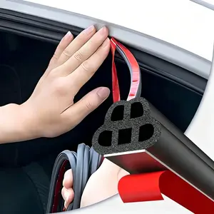 Summervibes 53 Ft Car Door Seal Strip Universal Self Adhesive Automotive Weather Stripping, Double Layer 5-Hole Car Door Soundproofing Strip, Rubber Seal Strip for Cars Trucks SUVs RVs Hood Cover Vehicle Replacement