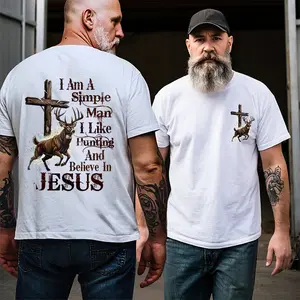 I Am A Simple Man I Like Hunting And Believe In Jesus Shirt – Christian Deer Hunter Graphic Tee Tshirt Sweatshirt Hoodie Full Size