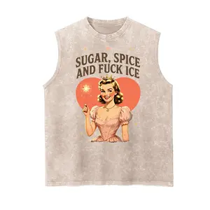 Retro Lady Anti ICE Vintage Tank 90s Graphic Sleeveless Tank Tops Men Vest Streetwear Outfits Men Vacation Outfits Sleeveless Shirt