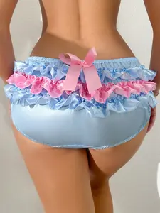 Adult Folded Gauze Underwear, Lantern Pants Triangle Panties, Butterfly, Comfortable, Cute and Breathable, Fitted, Perfect for Daily Wear, Women's Undergarments