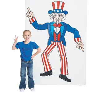 36" x 66" Patriotic Jointed Uncle Sam Cardstock Wall Cutout