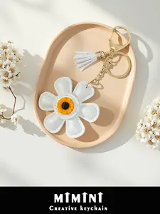 Sunflower Shape Keychain, PU Leather Flower Car Key Decoration, Bag Accessory Pendant, Valentine's Day Gift, Fashion Accessories