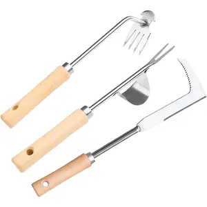 3 Pack Weed Puller Tool, Garden Stainless Steel Hand Weeder Tool, Crack Weeder, Crevice Weeding Digger Tool, Multi-Purpose Weed Remover Tool Weeding Tools for Gardening, Lawn Edger and Driveway