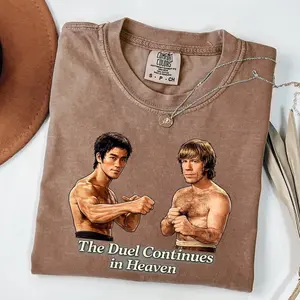 [Sale off up to 50%] Comfort Colors® The Duel Continues in Heaven Shirt, Tang Lung vs Colt Shirt, Bruce Lee Chuck Norris Tribute Vintage Fighting Tee, Graphic Streetwear T-shirt