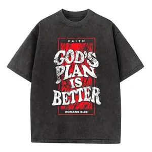 Gods Plan Is Better Christian Streetwear T-Shirt Romans 8:28 Soft Distressed Vintage Bible Verse Tee Aesthetic Faith Graphic Apparel