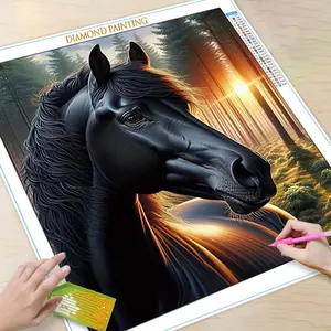 Horse Pattern DIY Diamond Arts Colorful Painting Kit without Frame, 5D Diamond Arts Colorful Painting Kit, Wall Art Decor for Home Living Room Bedroom, Diamond Painting Kits