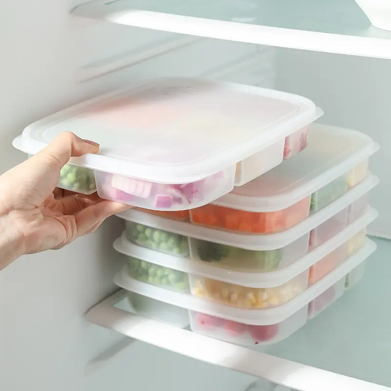 Food Preservation Compartment Storage Box Meat And Ingredient Freezer Box Ginger Onion, Garlic Box Separate Storage Box For Preparing Dishes