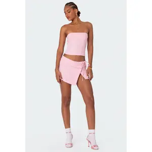 Selena Asymmetric Wrap Mini Skirt