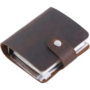 A9  Journal, Coffee  Leather Pocket Size Binder Planner, Mini  Leather Planner, 120 Sheets Pages, Loose Leaf 3-Ring with Snap Button Closure (Coffee)