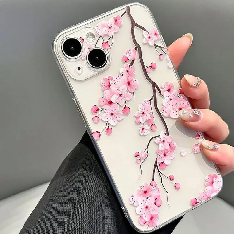 Cherry Blossom Pattern Phone Case, Anti-drop Cellphone Protective Case, Total Protective Shockproof Mobile11-17 Phone Cover for Phone, Casing