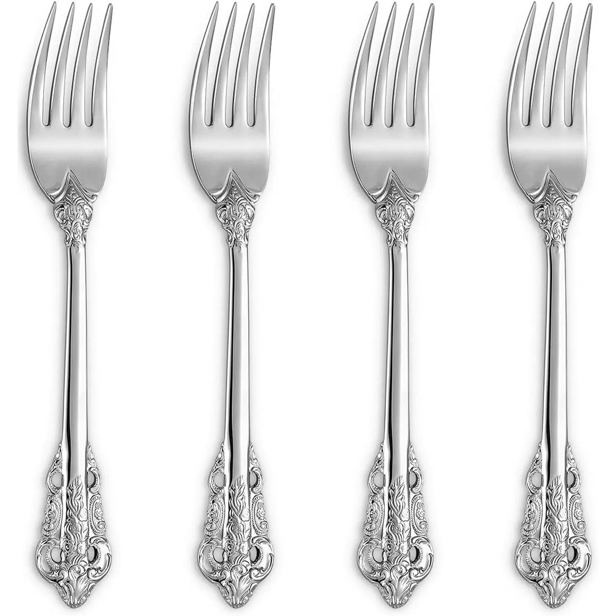 Luxury Salad Forks Dessert Forks Set, Set of 4, 18/10 Stainless Steel, 7 Inches, Dishwasher Safe, Mirror Polished, Silverware Fork Set ()