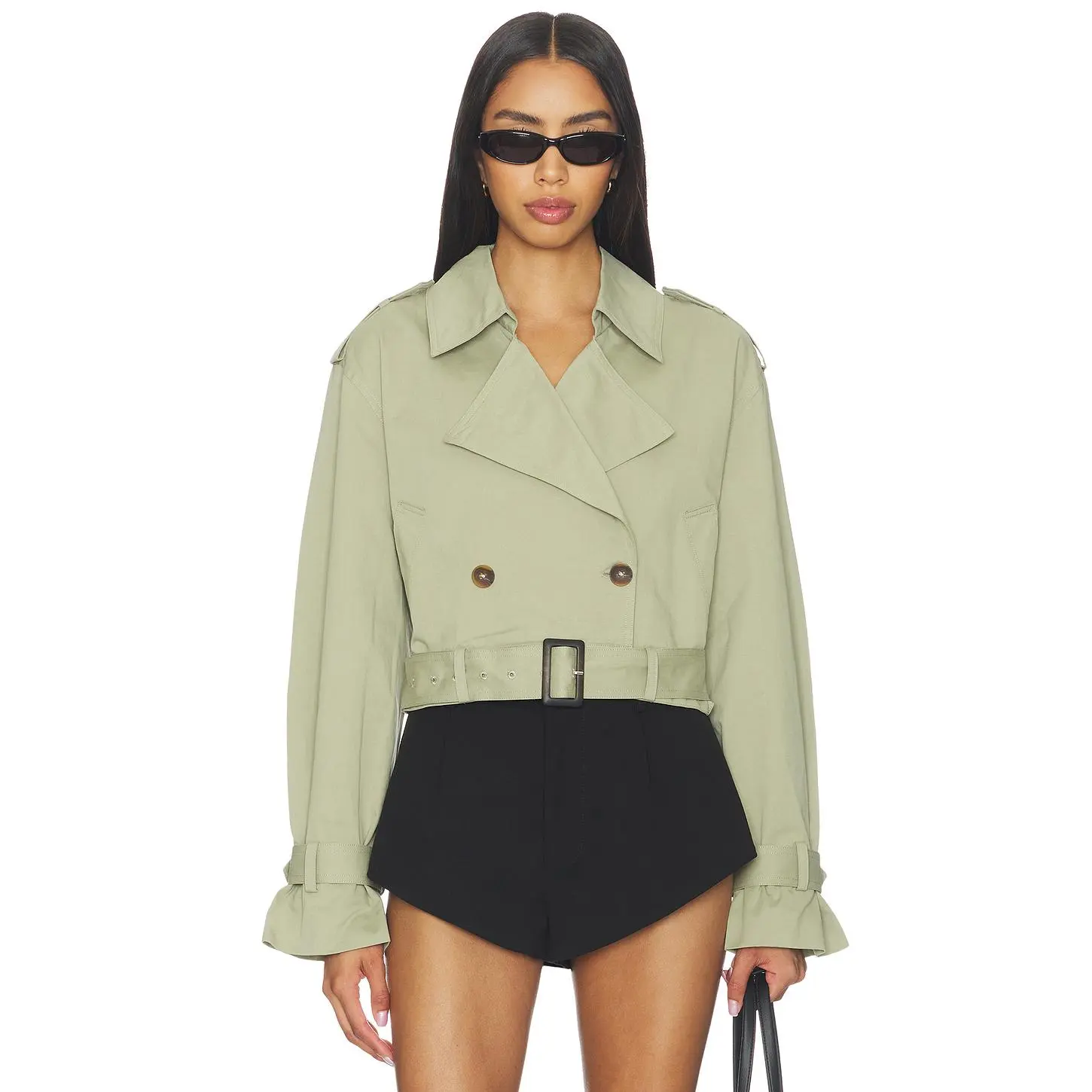 BLANKNYC Cropped Trench Coat in Business Affair