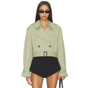 BLANKNYC Cropped Trench Coat in Business Affair