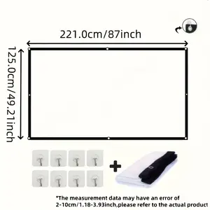 100 Inch Portable Projector Screen with Full HD Clarity, Thickened, Extra Large Movie Theater Projection Screen, Foldable & Washable Design, Lightweight for Home, Office, Outdoor Movies, Gaming