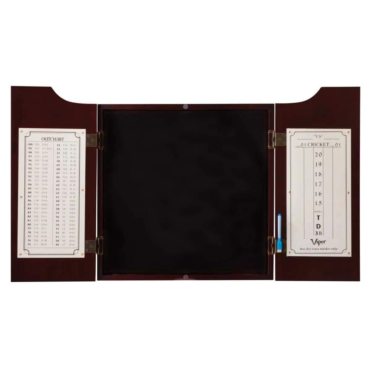 Viper 40-9007 22 g Hudson Dartboard Cabinet, Razorback Sisal Dartboard, Mariah Steel Tip Darts & Fat Cat Dart Sharpener - Black