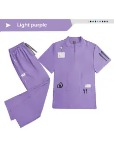 Summer Short Sleeved Nurse Uniform Casual Pharmacy Work Accessories Hospital Beauty Salon Doctor's Nursing Uniform Men's Frosted Suit Nurse Uniform
