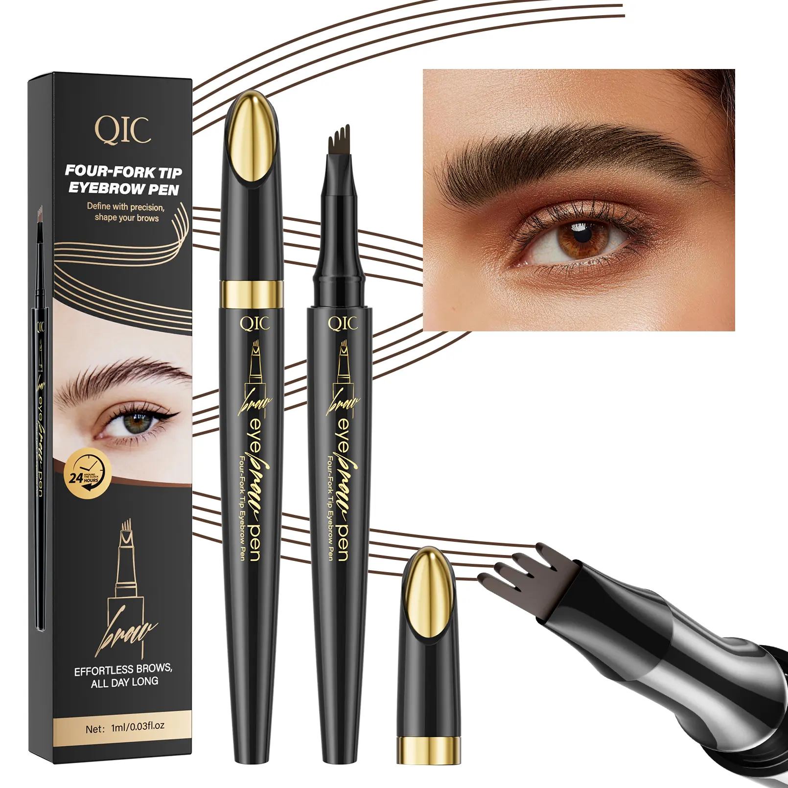 【ESSE & LIFE】 Newly Upgraded Waterproof Micro-Fork Eyebrow Pencil, Long-Lasting Brow Pen for Natural Hair-LikeStrokes, Smudge-Proof Makeup Tool for Daily Use & Soft Glam summerwins