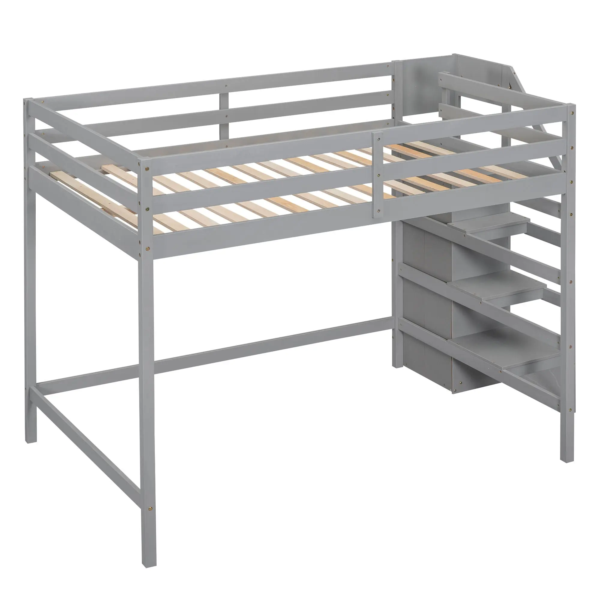 Loft Bed With Built In Storage Wardrobe And Staircase
