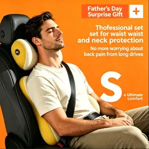 Ergonomic Memory Foam Neck Pillow and Lumbar Support Set, Driver-Friendly, Breathable, Universal Fit, Perfect Father's Day Gift, Breathable Neck Cushion